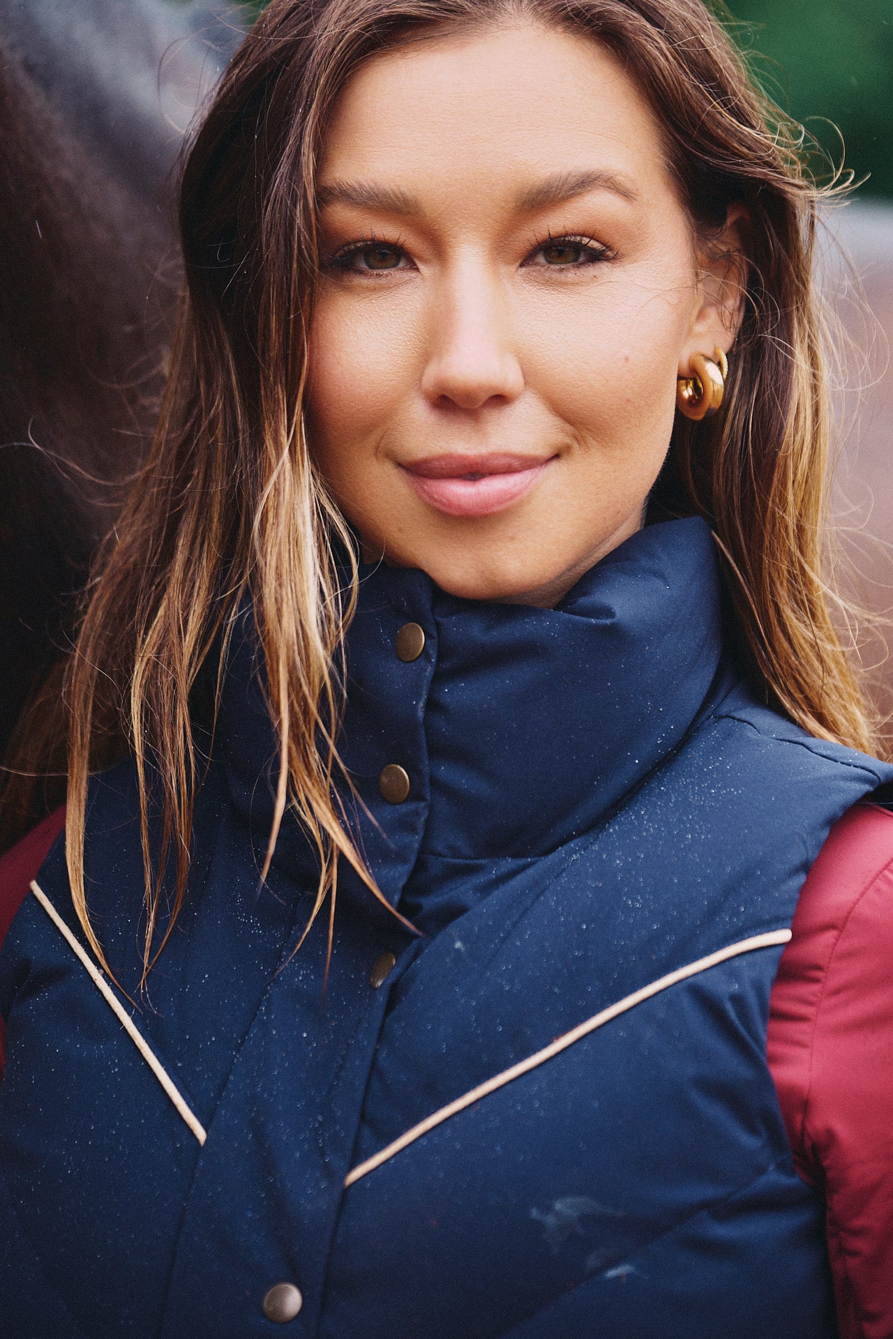 Mia | Water-Resistant Down Riding Vest | Navy